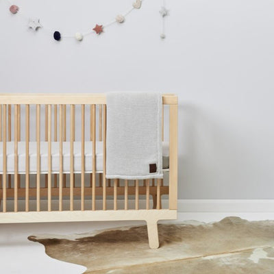 Bambinista-THE LITTLE GREEN SHEEP-Blankets-The Little Green Sheep Organic Knitted Fleece Baby Blanket - Dove