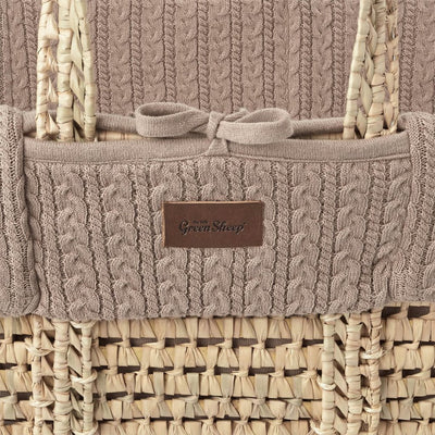 Bambinista-THE LITTLE GREEN SHEEP-Bedding-THE LITTLE GREEN SHEEP Organic Knitted Moses Basket & Mattress - Truffle