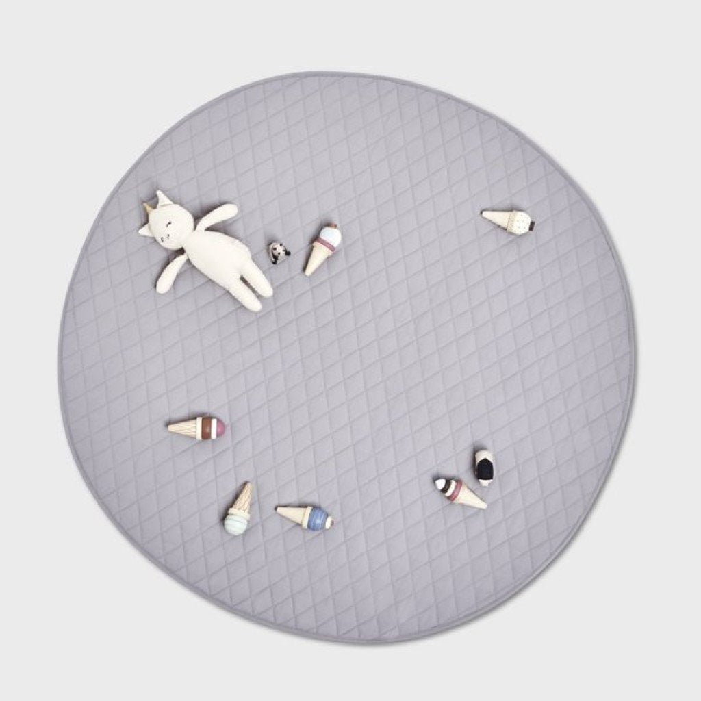 Bambinista-THE LITTLE GREEN SHEEP-Playmat-The Little Green Sheep Quilted Baby Playmat - Grey