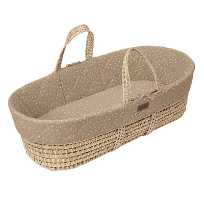 Bambinista-THE LITTLE GREEN SHEEP-Bedding-THE LITTLE GREEN SHEEP Quilted Moses Basket and Rocking Stand Bundle - Truffle Rice