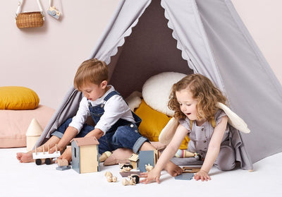 Bambinista-THE LITTLE GREEN SHEEP-Furniture-The Little Green Sheep Teepee Play Tent - Linen