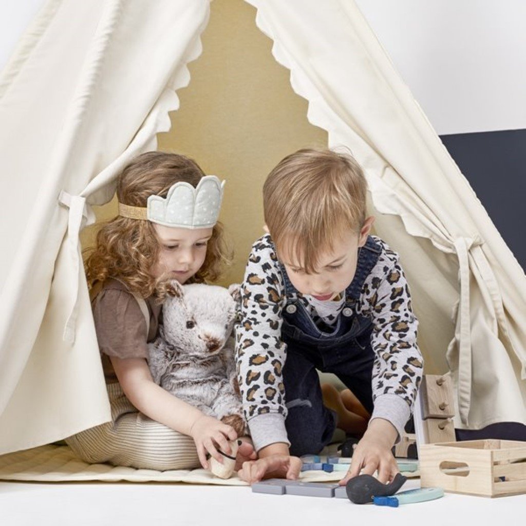 Bambinista-THE LITTLE GREEN SHEEP-Furniture-The Little Green Sheep Teepee Play Tent - Linen