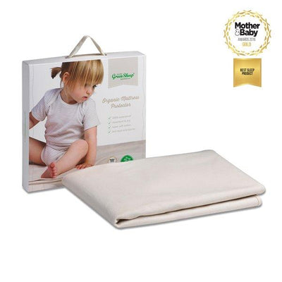 Bambinista-THE LITTLE GREEN SHEEP-Bedding-The Little Green Sheep Waterproof Mattress Protector to fit SnuzKot - 68x117cm