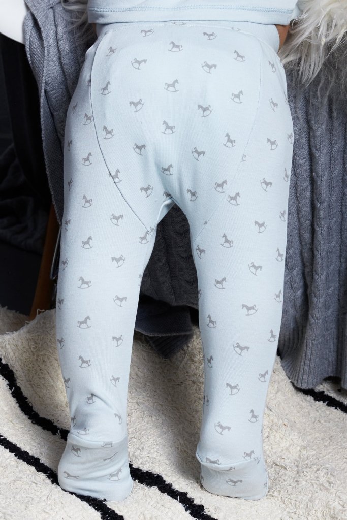 Bambinista-THE LITTLE TAILOR-Bottoms-Comfy Rocking Horse Print Pant - Blue