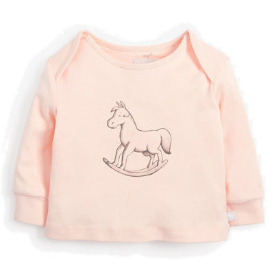 Bambinista-THE LITTLE TAILOR-Tops-Super Soft Jersey Chest Print Top - Pink