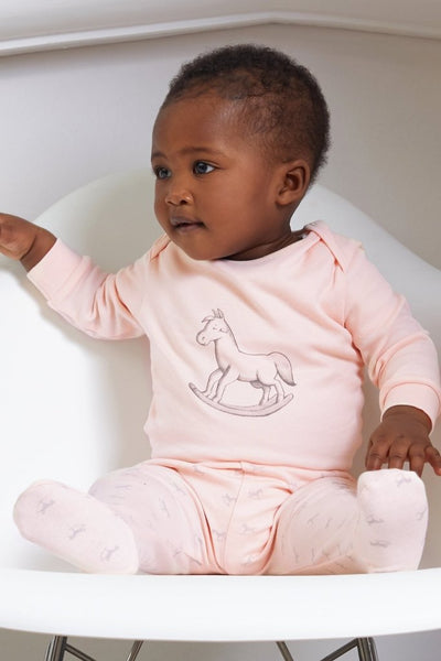 Bambinista-THE LITTLE TAILOR-Tops-Super Soft Jersey Chest Print Top - Pink