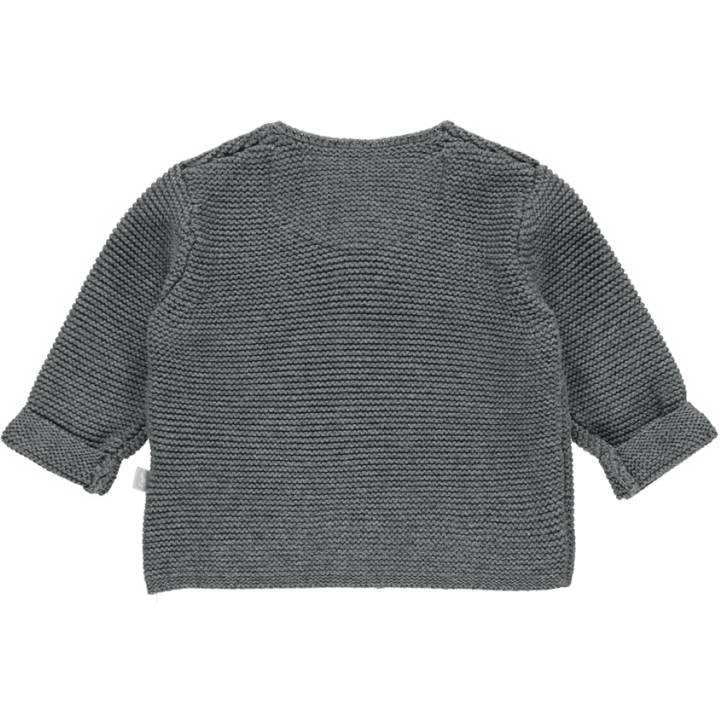 Bambinista-THE LITTLE TAILOR-Tops-The Little Tailor Cotton Knitted Cardigan - Charcoal