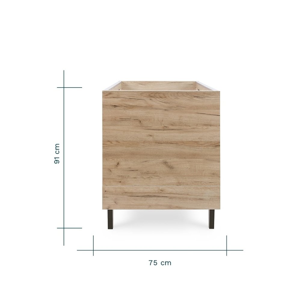 Bambinista-TUTTI BAMBINI-Travel-TUTTI BAMBINI Como Cot Bed - Distressed Oak / Slate Grey