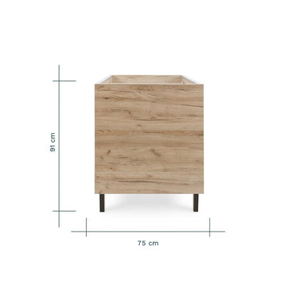 Bambinista-TUTTI BAMBINI-Travel-TUTTI BAMBINI Como Cot Bed - Distressed Oak / Slate Grey