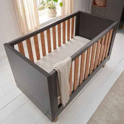 Bambinista-TUTTI BAMBINI-Travel-TUTTI BAMBINI Como Cot Bed - Slate Grey / Rosewood