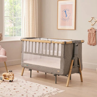 Bambinista-TUTTI BAMBINI-Travel-TUTTI BAMBINI Cozee XL Bedside Crib & Cot - Oak / Charcoal