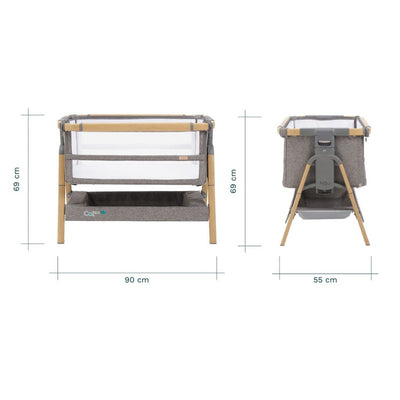 Bambinista-TUTTI BAMBINI-Travel-TUTTI BAMBINI Cozee XL Bedside Crib & Cot - Oak / Charcoal