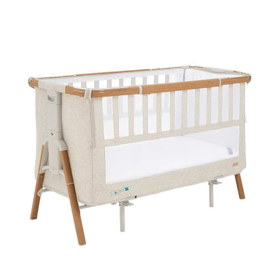 Bambinista-TUTTI BAMBINI-Travel-TUTTI BAMBINI CoZee XL Bedside Crib & Cot - Scandinavian Walnut/Ecru