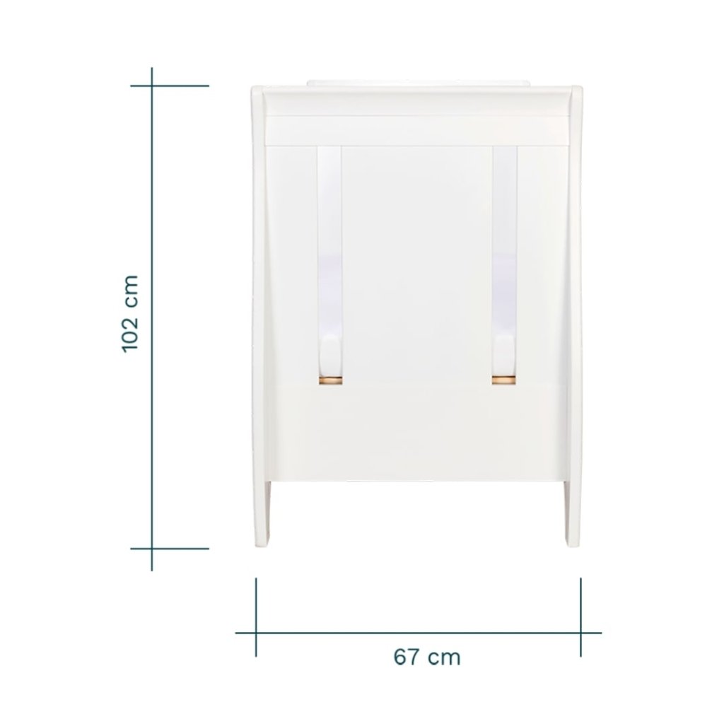 TUTTI BAMBINI Katie Mini Sleigh Cot Bed White Bambinista