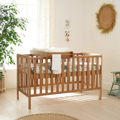 Bambinista-TUTTI BAMBINI-Travel-TUTTI BAMBINI Malmo Cot Bed, Cot Top Changer and Mattress Bundle - Oak