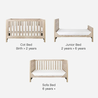 Bambinista-TUTTI BAMBINI-Travel-TUTTI BAMBINI Modena 3 in 1 Cot bed - Oak