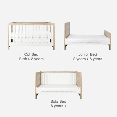 Bambinista-TUTTI BAMBINI-Travel-TUTTI BAMBINI Modena 3 in 1 Cot bed - White/Oak