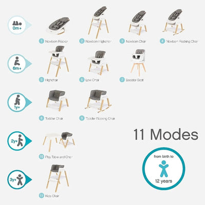 Bambinista-TUTTI BAMBINI-Travel-TUTTI BAMBINI Nova Birth to 12 Years Complete Highchair Package - White/Oak