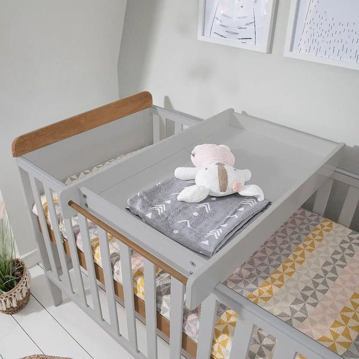 TUTTI BAMBINI Rio Cot Bed with Cot Top Changer Mattress Dove Grey Bambinista