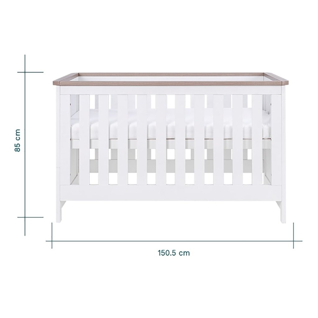 Bambinista-TUTTI BAMBINI-Travel-TUTTI BAMBINI Verona Cot Bed - White/Oak