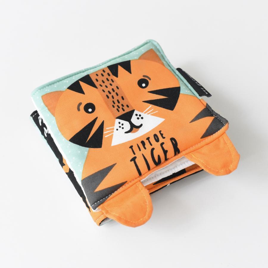 Bambinista-WEE GALLERY-Toys-Soft Cloth Book Tiptoe Tiger