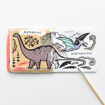 Bambinista-WEE GALLERY-Toys-Wee Gallery Bath Book - Dinosaur
