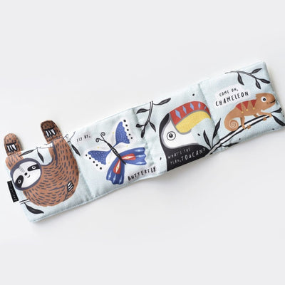 Bambinista-WEE GALLERY-Toys-Wee Gallery Soft Cloth Book Organic Cotton - Sloth