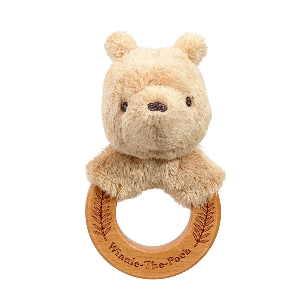 Bambinista-WINNIE THE POOH-Toys-WINNIE THE POOH Classic Pooh Always and Forever Wooden Ring Rattle